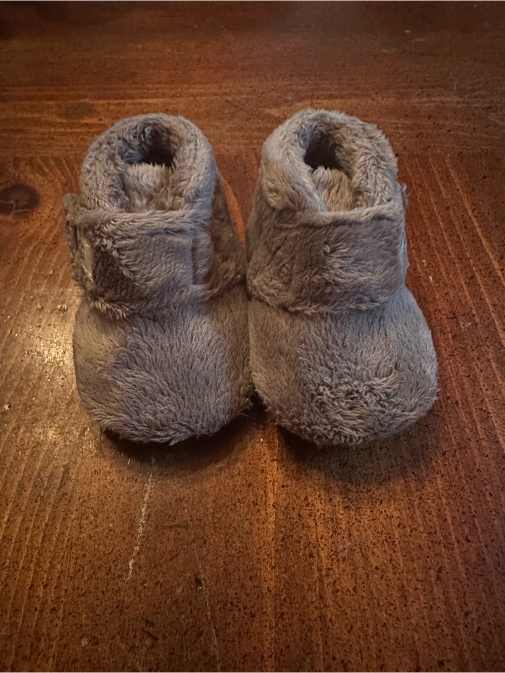 UGG Gray Faux Fur Baby Booties